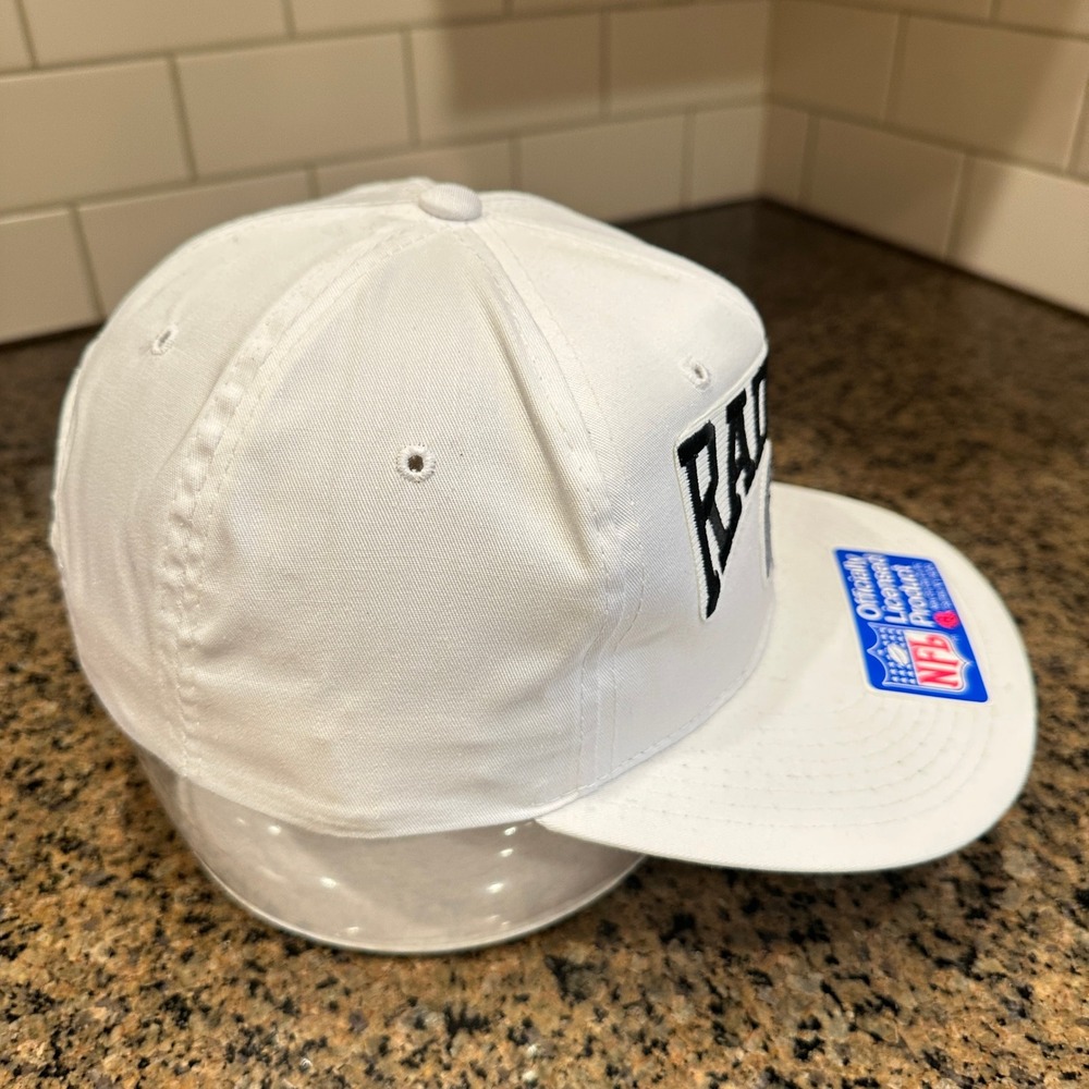Raiders New Era Snapback Hat Vintage 1990s NFL White Korea Deadstock - Picture 5 of 8